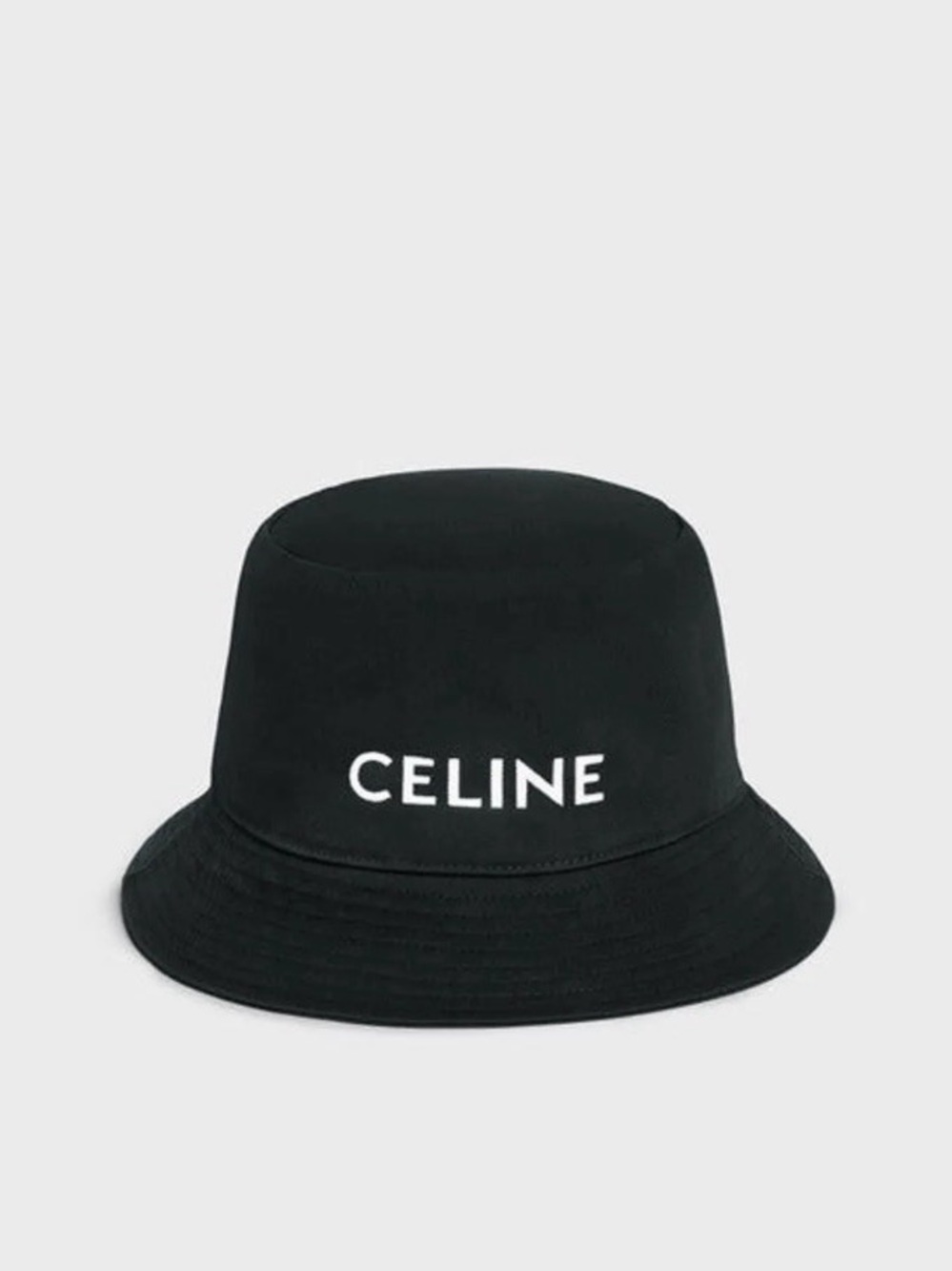 Celine Black Bucket Hat with White Logo NWT